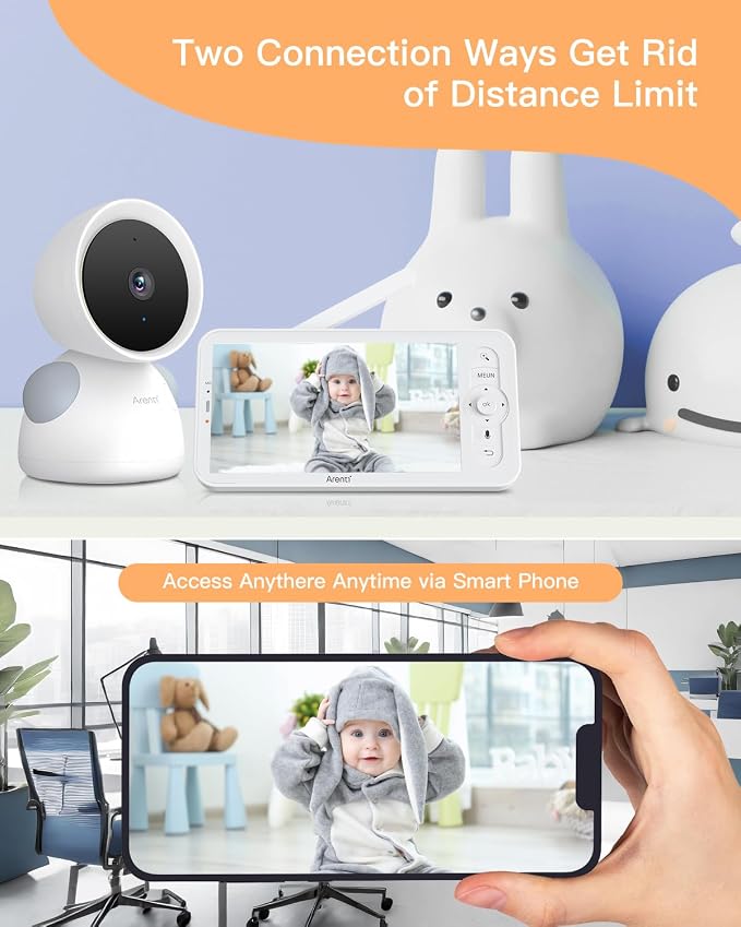 ARENTI Baby Camera Monitor, 2K/3MP WiFi 6, Smartphone App, Super Night Vision - Image 4