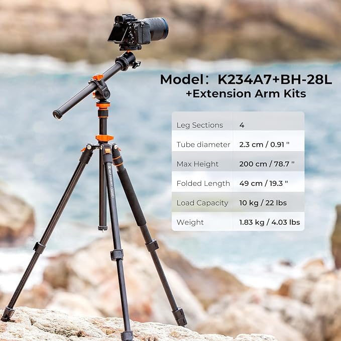 K&F CONCEPT 78 inch DSLR Camera Tripods - Image 2
