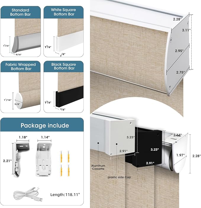 SmartWings Motorized 100% Blackout Shades Blinds, Custom Size, Cordless Window - Image 6