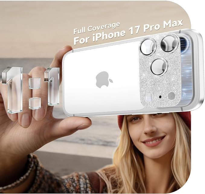 imluckies Compatible with iPhone 17 Pro Max Camera Lens Protector Bling - Image 3