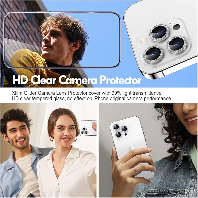 for iPhone 14 Pro/14 Pro Max Camera Lens Protector Bling, 9H Hardness - Image 4