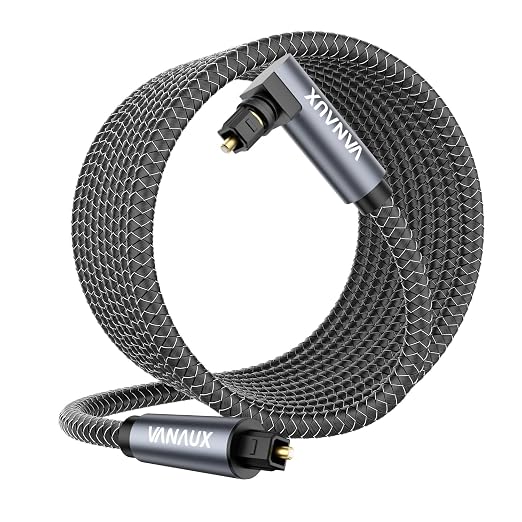 VANAUX 90 Degree Optical Cable, 16.5ft SPDIF Audio Optical Cable, 360 Degree by VANAUX