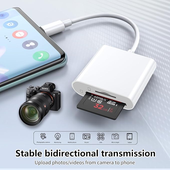 SD Card Reader for iPhone 15/16/17, Sd Card Reader USB C, Micro Sd Card Reader - Image 6