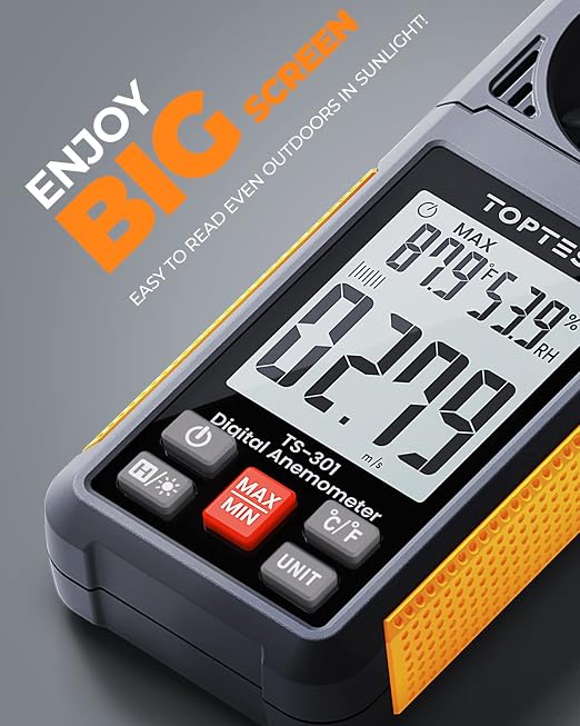 TopTes TS-301 Digital Anemometer, Wind Speed Meter - Image 2