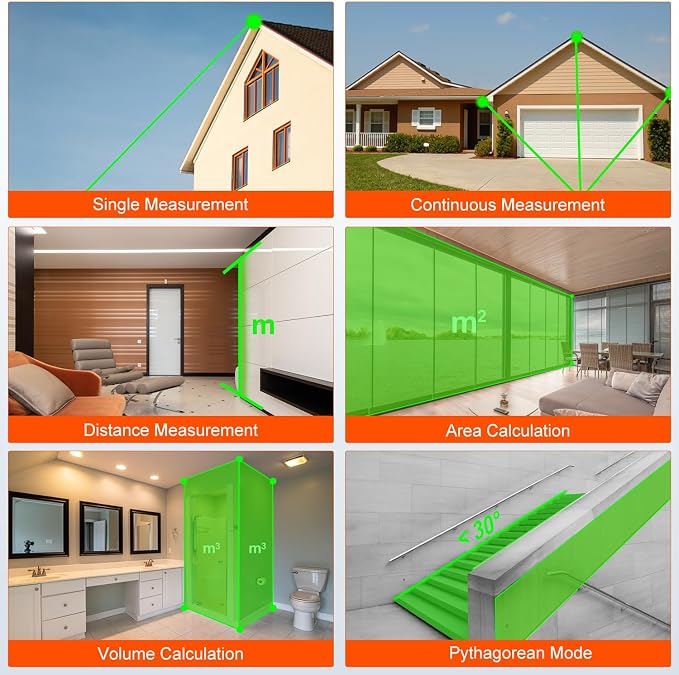 Laser Measure Device, LASELION 229ft Digital Laser Tape Measure High Accuracy - Image 2