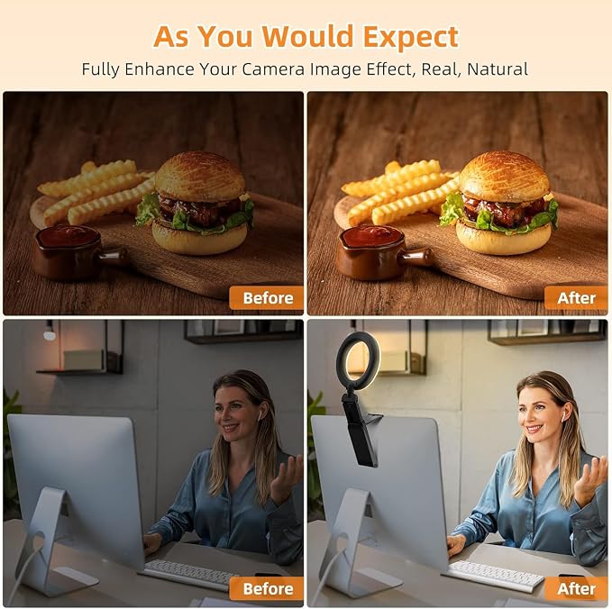 Evershop Ring Light for Laptop Desk Clip On, Small Computer Video Conference - Image 8