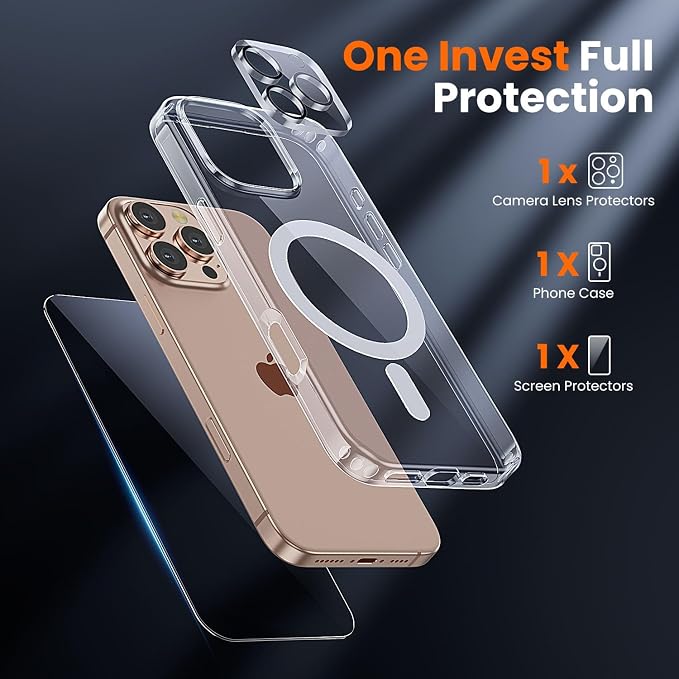 toushion 3 in 1 for iPhone 16 Pro Case Clear - Image 3