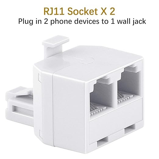 Uvital RJ11 Duplex Wall Jack Adapter Dual Phone Line Splitter Wall Jack Plug 1 - Image 2