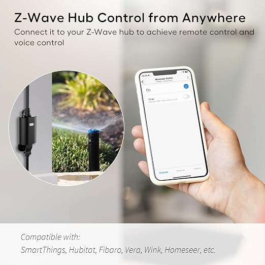 Minoston Zwave Outlet Plug, 800 Series Outdoor Z-Wave LR Smart Plug, On/Off - Image 3