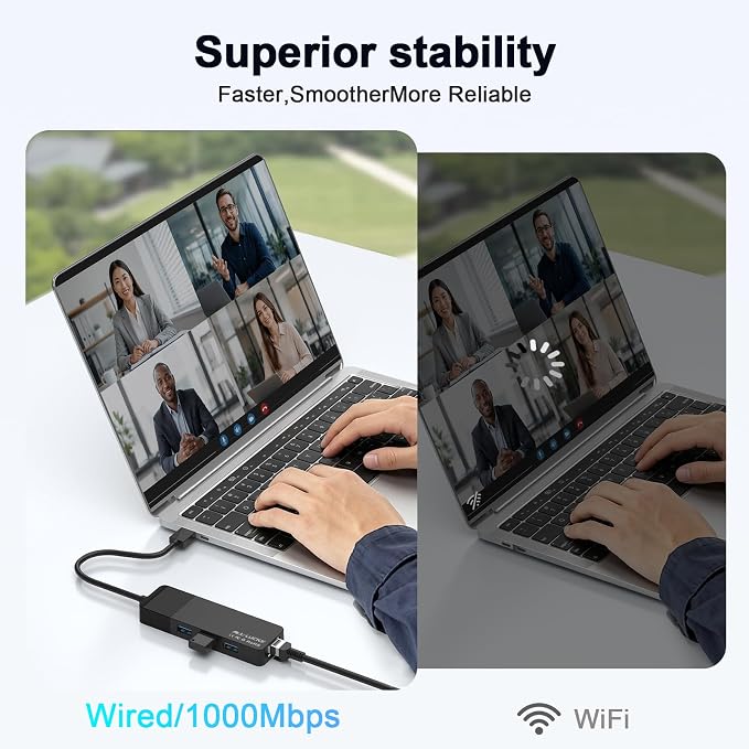 ALL-LUCKY USB Hub with Ethernet Adapter, 4-in-1 USB 3.0 Gigabit Network Hub - Image 7
