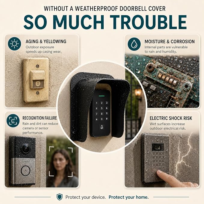 Ring Doorbell Cover Weatherproof, Large Metal Ring Doorbell Protector, Access - Image 4