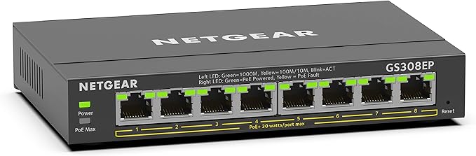 NETGEAR 8 Port PoE Gigabit Ethernet Easy Smart Managed Essentials Switch - by NETGEAR