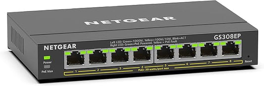 NETGEAR 8 Port PoE Gigabit Ethernet Easy Smart Managed Essentials Switch - by NETGEAR