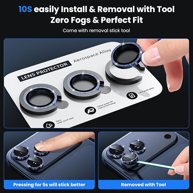 WSKEN for iPhone 17 Pro/iPhone 17 Pro Max Camera Lens Protector - Image 6