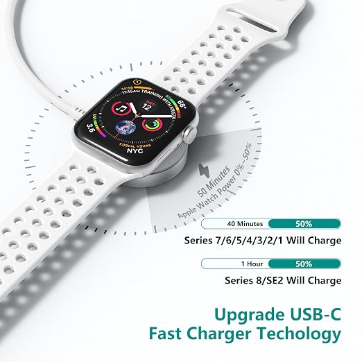 2Pack for Apple Watch Charger Cable, Magnetic Fast Charger to USB-C Cable 3FT - Image 3