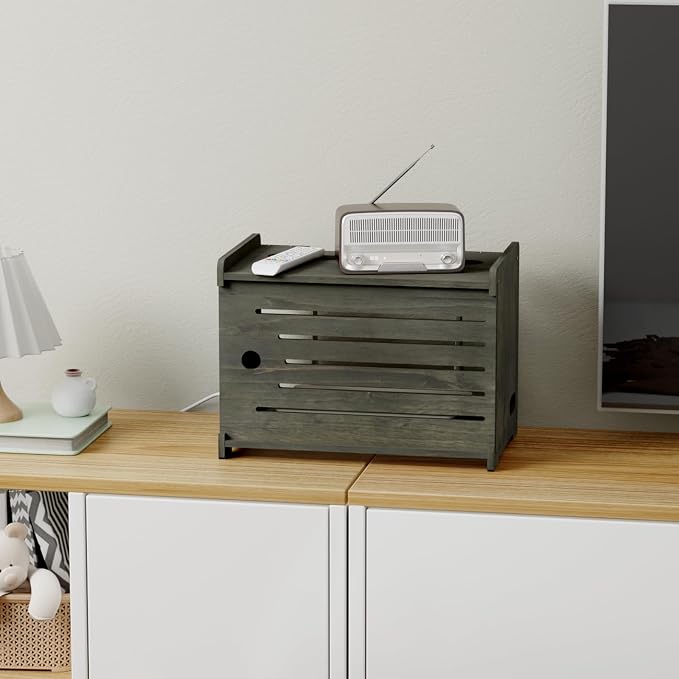 Wooden WiFi Router Storage Box Hider Shelf, Decorative Projector Box Hider Rack - Image 5