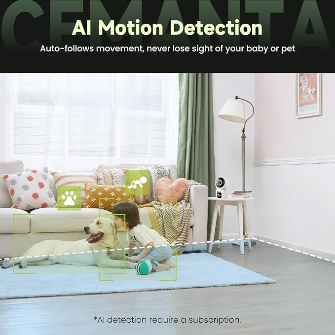 4MP Security Camera Indoor, Free Cloud Storage, Dual-Len Baby & Pet Cam - Image 7