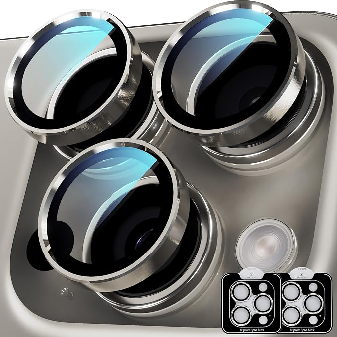 YWXTW Camera Lens Protector for iPhone 16 Pro/iPhone 16 Pro Max, Tempered Glass by YWXTW