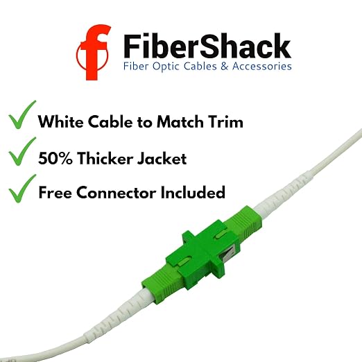 Fibershack - 3M / 10ft Fiber Optic Internet Cable & Connector - SC/APC to - Image 3