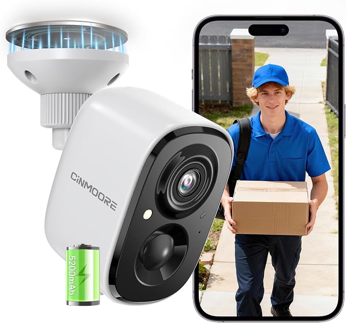 2.5K Security Camera Wireless Outdoor, 2.4G WiFi Battery Powered Indoor Camera by Unknown