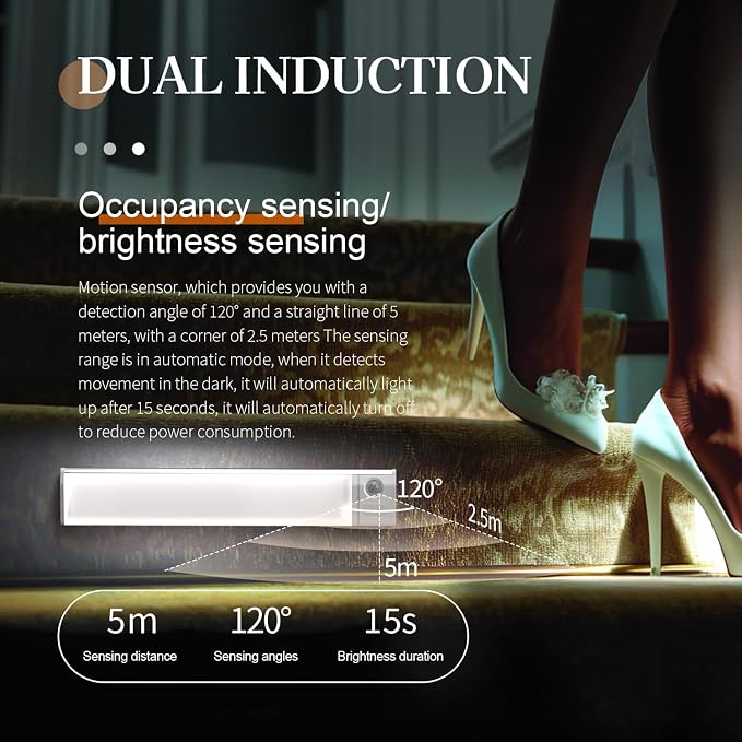 Rechargeable LED Night Light, 11.8" Motion Sensor Under Cabinet Light - Image 4
