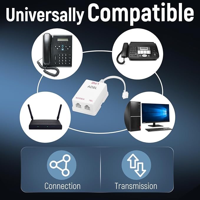 Uvital DSL Filter Splitter for Landline Phone, ADSL Splitter Filter, DSL Filter - Image 5