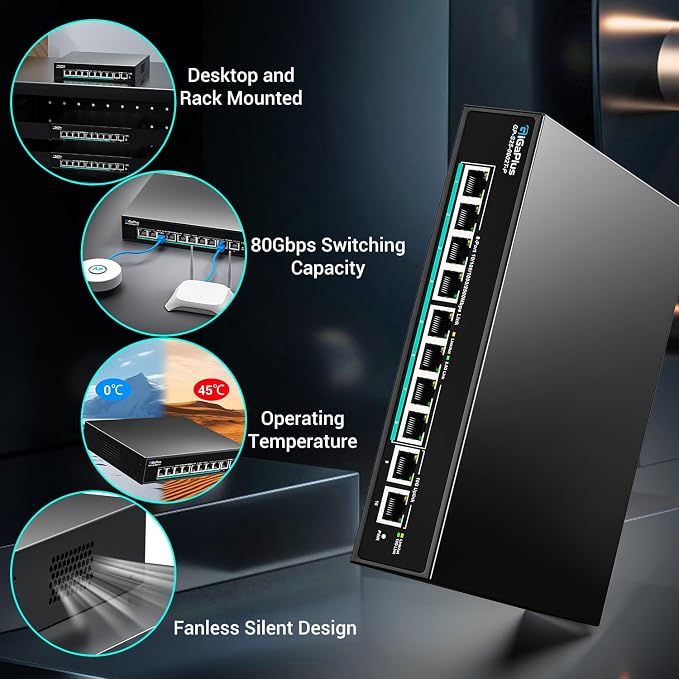 10-Port 10Gb Unmanaged PoE Ethernet Switch - Image 7