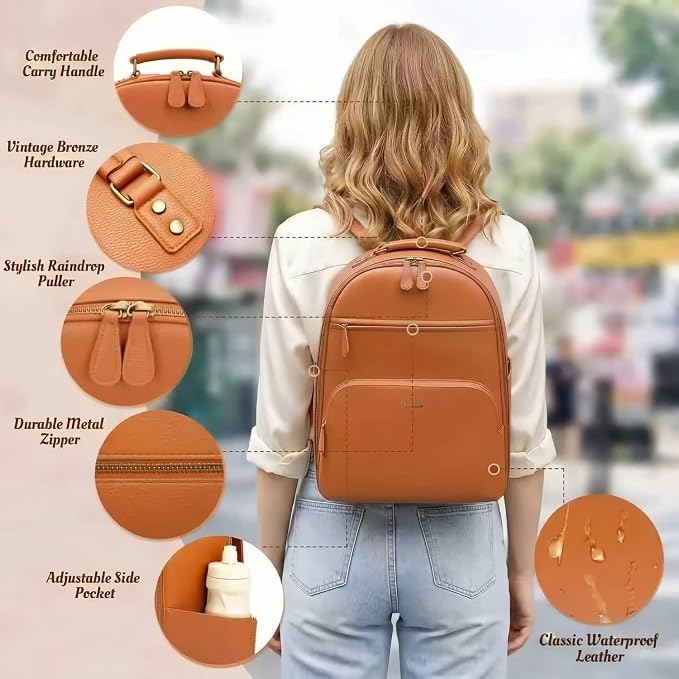 Camera Backpack Classic PU Leather - Image 5