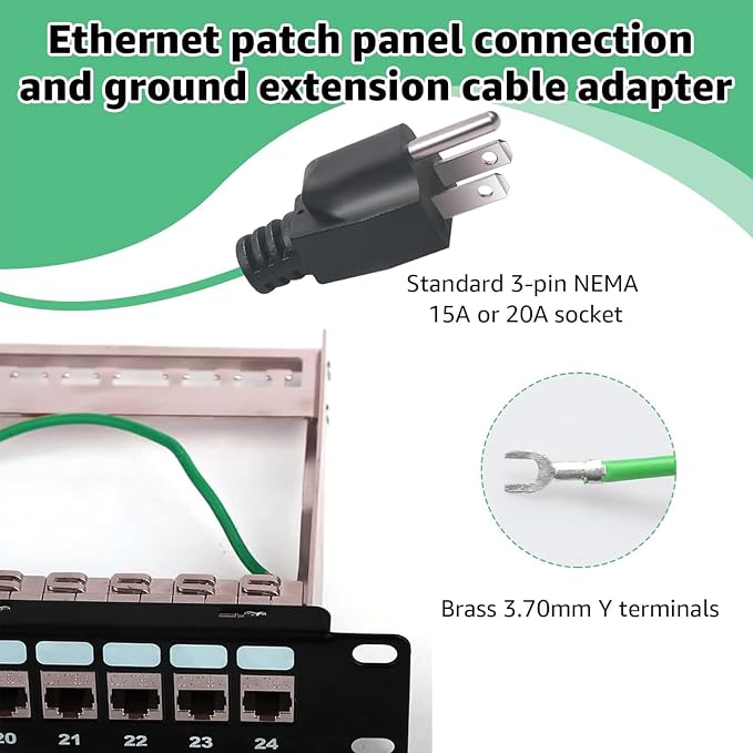 Shielded Ethernet Patch Panel Bond Ground Plug Adapter, Grounding Patches - Image 2