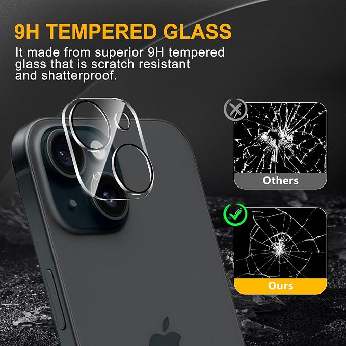 3 Pack Camera Lens Protector for iPhone 15 /iPhone 14/iPhone 15 Plus/iPhone 14 - Image 7