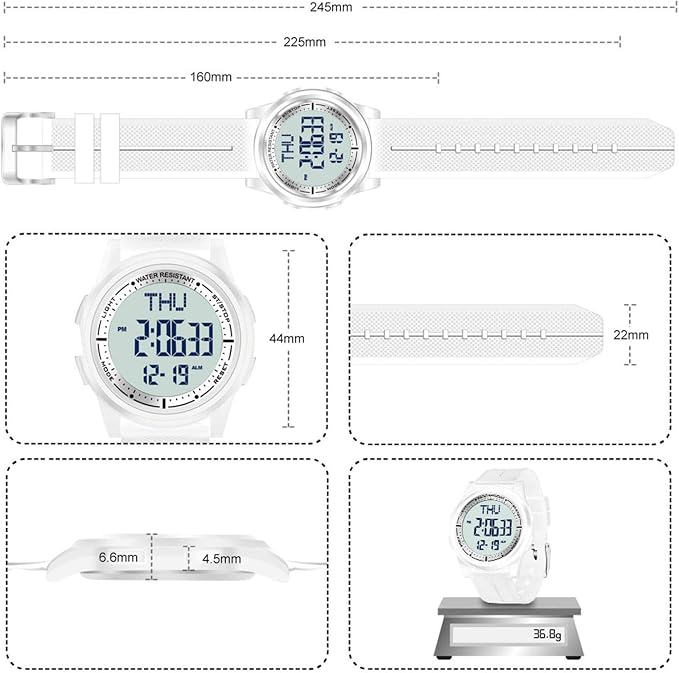 Beeasy Digital Watch for Men Women, 50M Waterproof, Ultra-Thin & Lightweight - Image 5