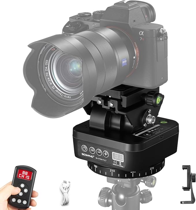 Soonpho M4 Motorized Rotating Panoramic Tripod Head, Remote Control 360° Pan by soonpho