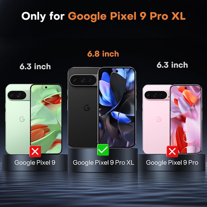 OMOTON 3+2 Pack for Google Pixel 9 Pro XL Screen Protector 6.8 Inch, 3 Tempered - Image 2
