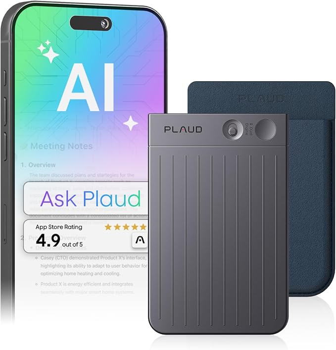 Plaud Note AI Voice Recorder, Note Taker w/Case, App Control, Transcribe & by PlaudOfficial