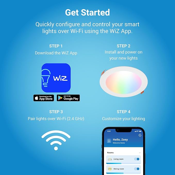 HALO 4” Smart Wi-Fi Slim Canless Recessed LED Downlight Powered by WiZ Pro - Image 8