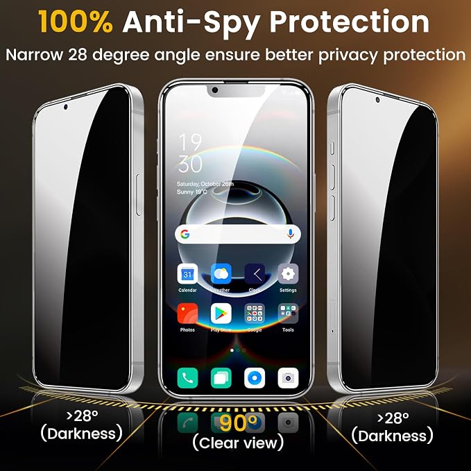 Romkasi 3 Pack Privacy Screen Protector - Image 3