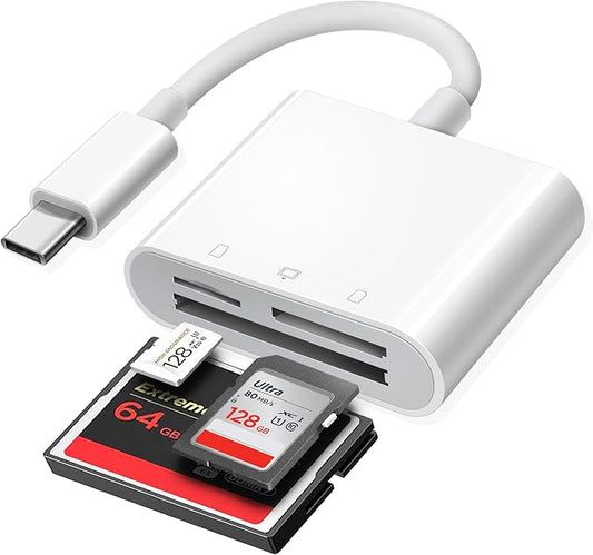 USB C SD Card Reader for 15/iPad/MacBook/iMac, xdgeLoad 3 Slots Type C Reader by xdgeLoad