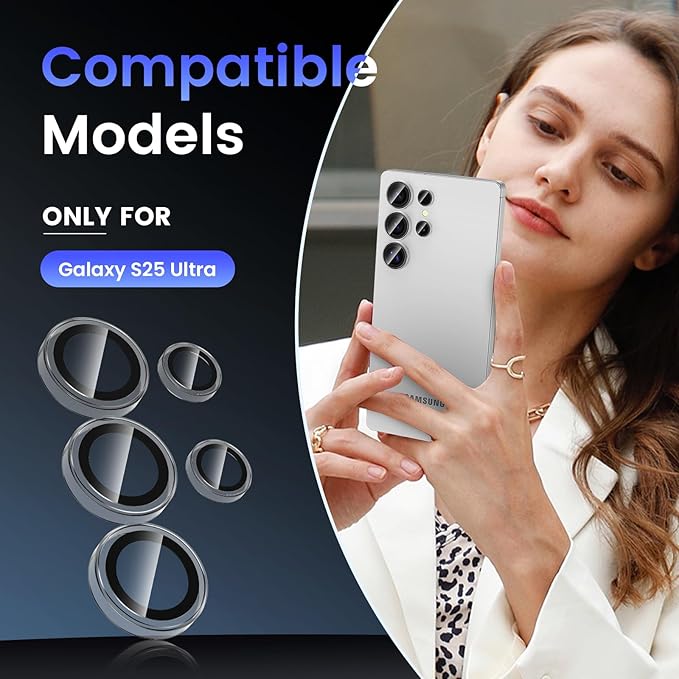 Tensea (3+2PCS Compatible with Samsung Galaxy S25 Ultra Camera Lens Protector - Image 2