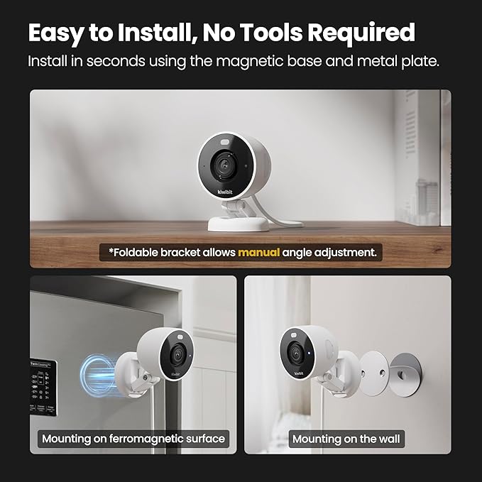 Kiwibit 2K Security Camera Indoor/Outdoor, Pet Camera, Baby Monitor, Magnetic - Image 2