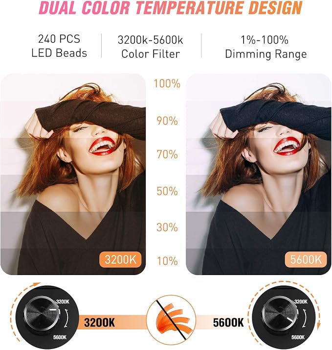 Ring Light with Tripod Stand, Yesker 14 Inch LED Ringlight Kit with Phone - Image 3