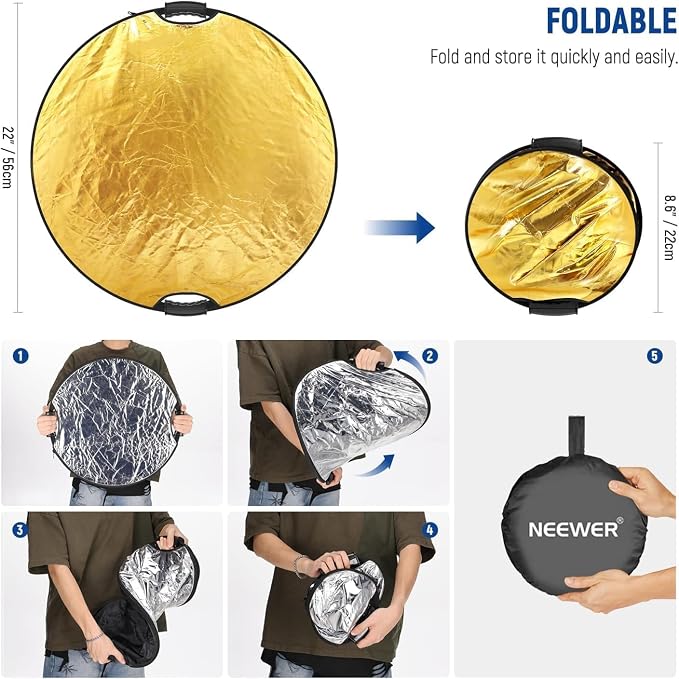 NEEWER 22"/56cm 5 in 1 Light Reflector - Image 7