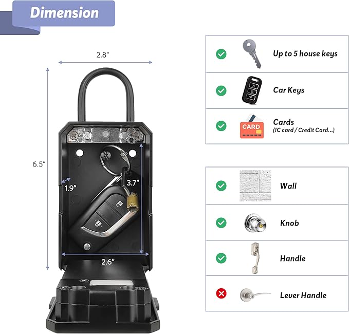 Smart Box Lock, CATCHFACE Key Lock Box Wireless Lock Box - Image 4