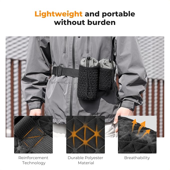 K&F CONCEPT 4 Pack Camera Lens Pouch Set, Drawstring Lens Protective Bag - Image 3