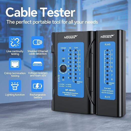 Rechargeable Network Cable Tester, NF-468EU Ethernet Cable Continuity Tester - Image 3