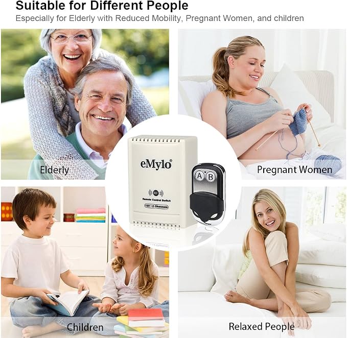 eMylo DC 12V 2CH RF Relay Smart Wireless Remote Control Light Switch Garage - Image 7