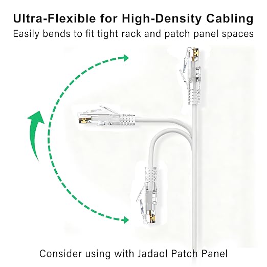 Jadaol UL Listed Patch Cables Cat 6a / Cat 6 1 ft 24-Pack, 10Gbps 550MHz Slim - Image 2