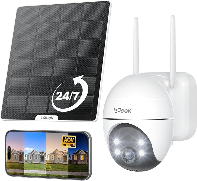 ieGeek Solar Security Cameras Wireless Outdoor, WiFi Surveillance Camera by ieGeek
