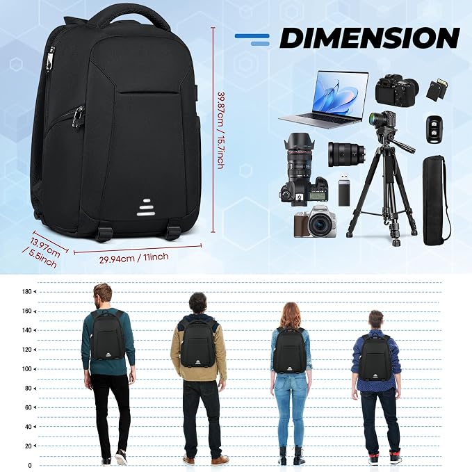 RAINSMORE Camera Backpack for DSLR SLR Mirrorless Cameras - Image 7