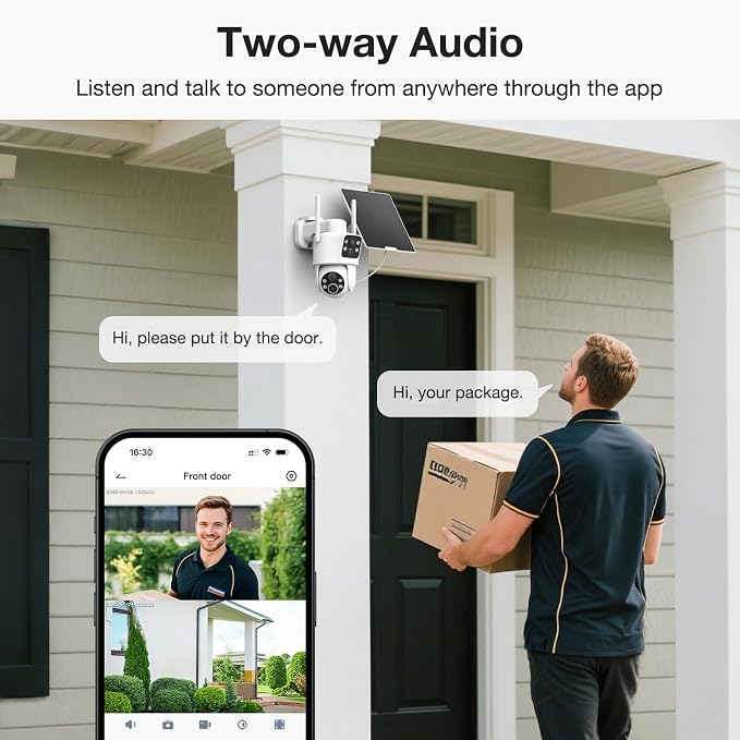 TKENPRO 2 Pack Dual Lens Solar Security Cameras Wireless Outdoor, 2K Full HD - Image 8