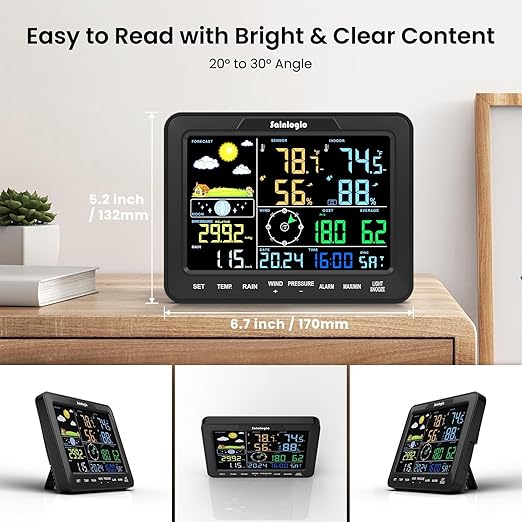 Sainlogic 12-in-1 Weather Stations Wireless Indoor Outdoor, Weather Station - Image 2